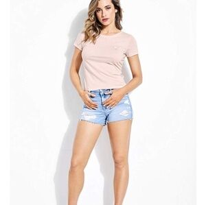 GUESS pink baby‎ crew logo tee